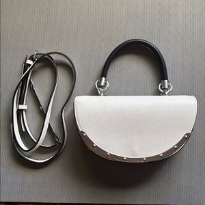 Sam Edelman White and Black Crossbody Bag
